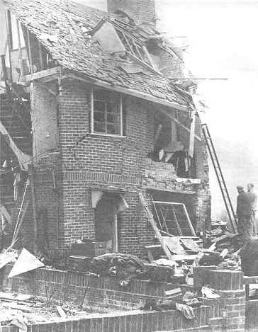 House wrecked by a Landmine
