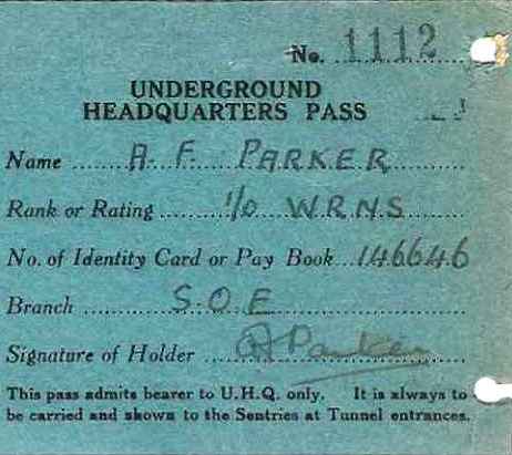 front of  Audrey Parker's  pass